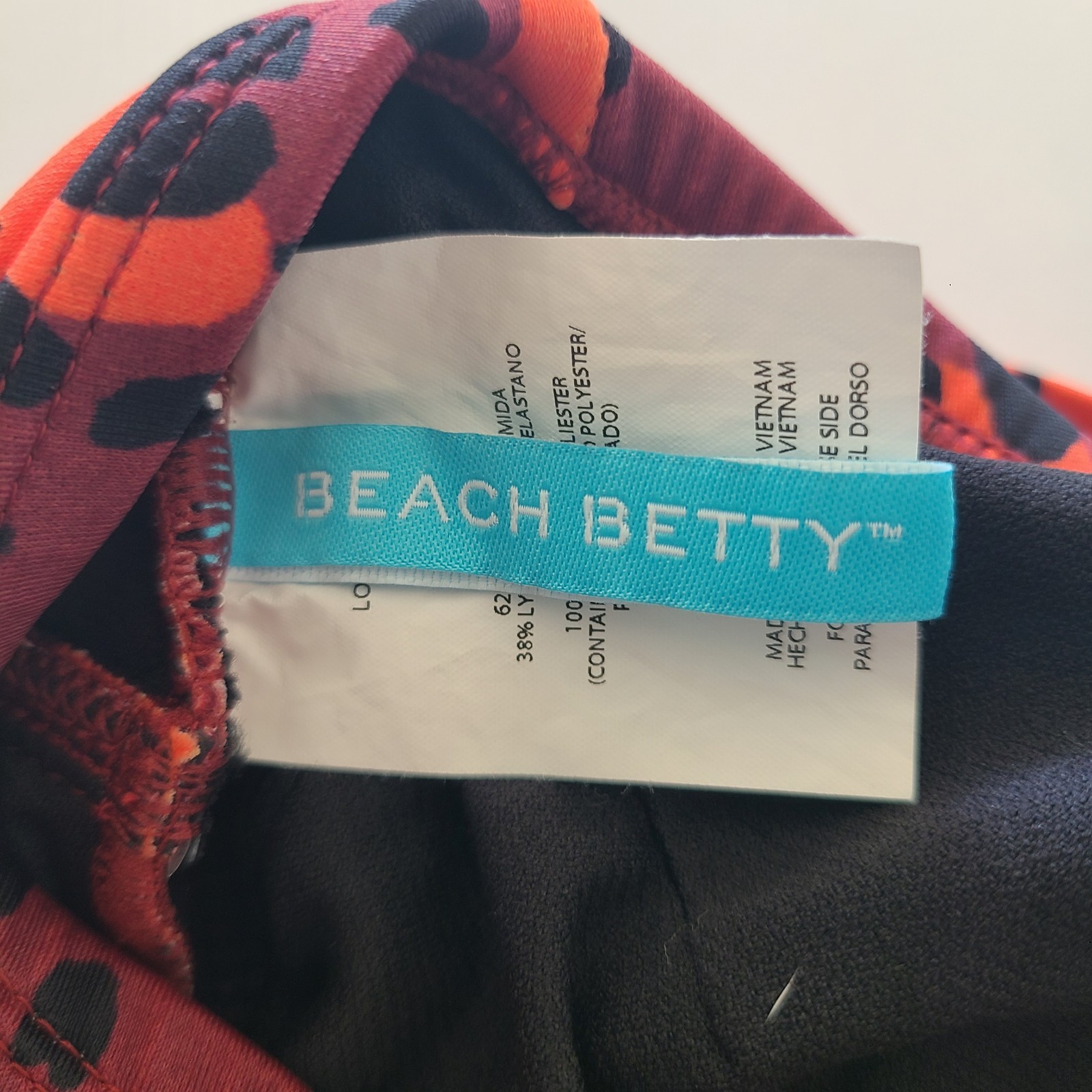 Beach Betty by Miracle Brands Orange-Red Leopard One-Piece Swimsuit Large
