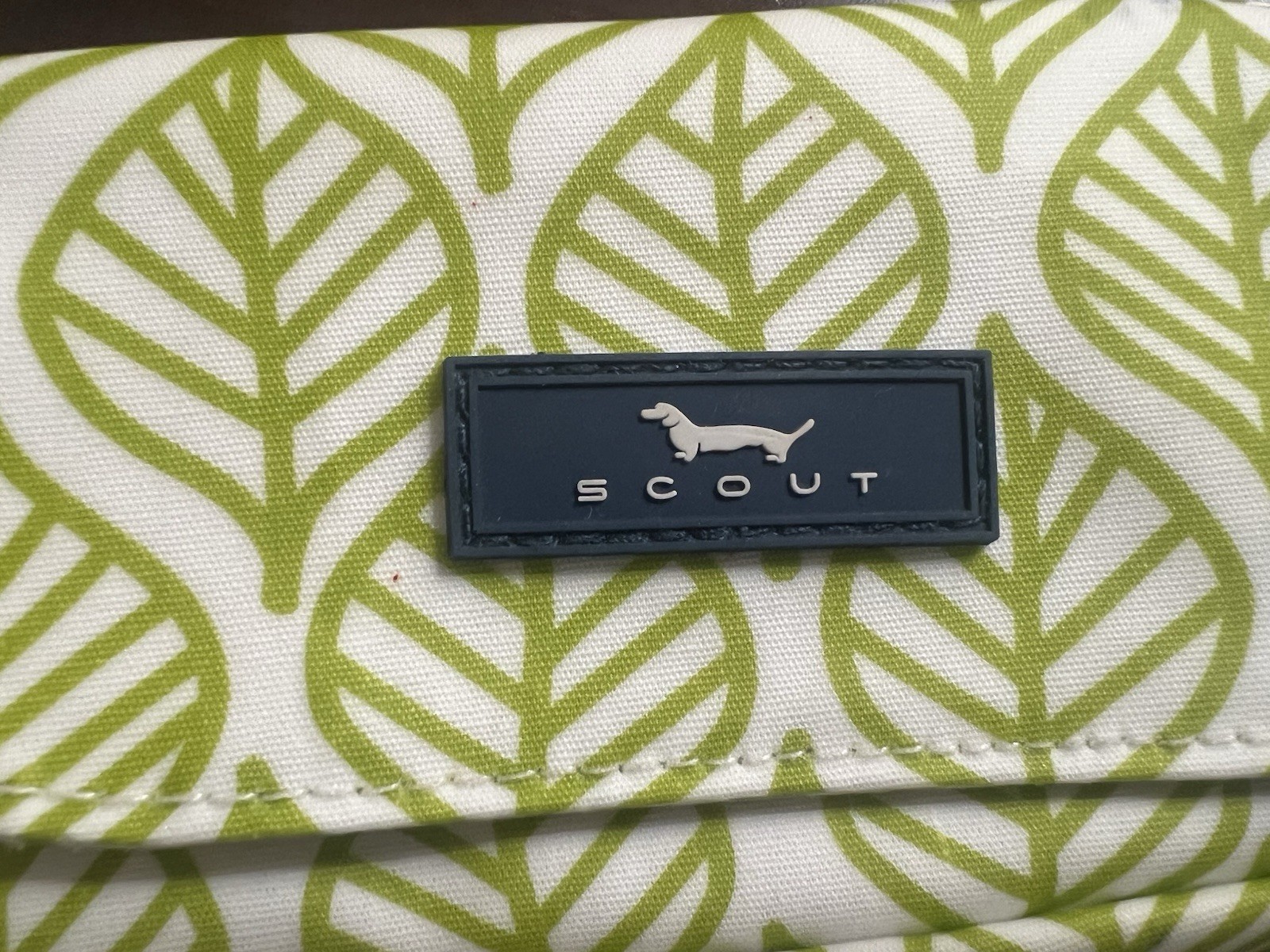 SCOUT Women’s Leaf Print Zip Wristlet Wallet with ID Window, Green/White/Blue