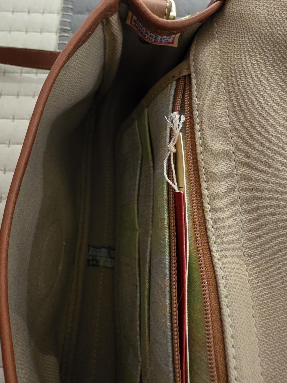 Dooney & Bourke Vintage Equestrian Bag Blue/Green/Tan Vintage