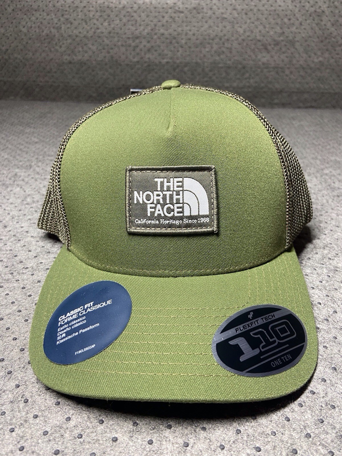 The North Face Trucker Hat Woodland Green Flexfit Tech One Size Snapbk Adj NWT