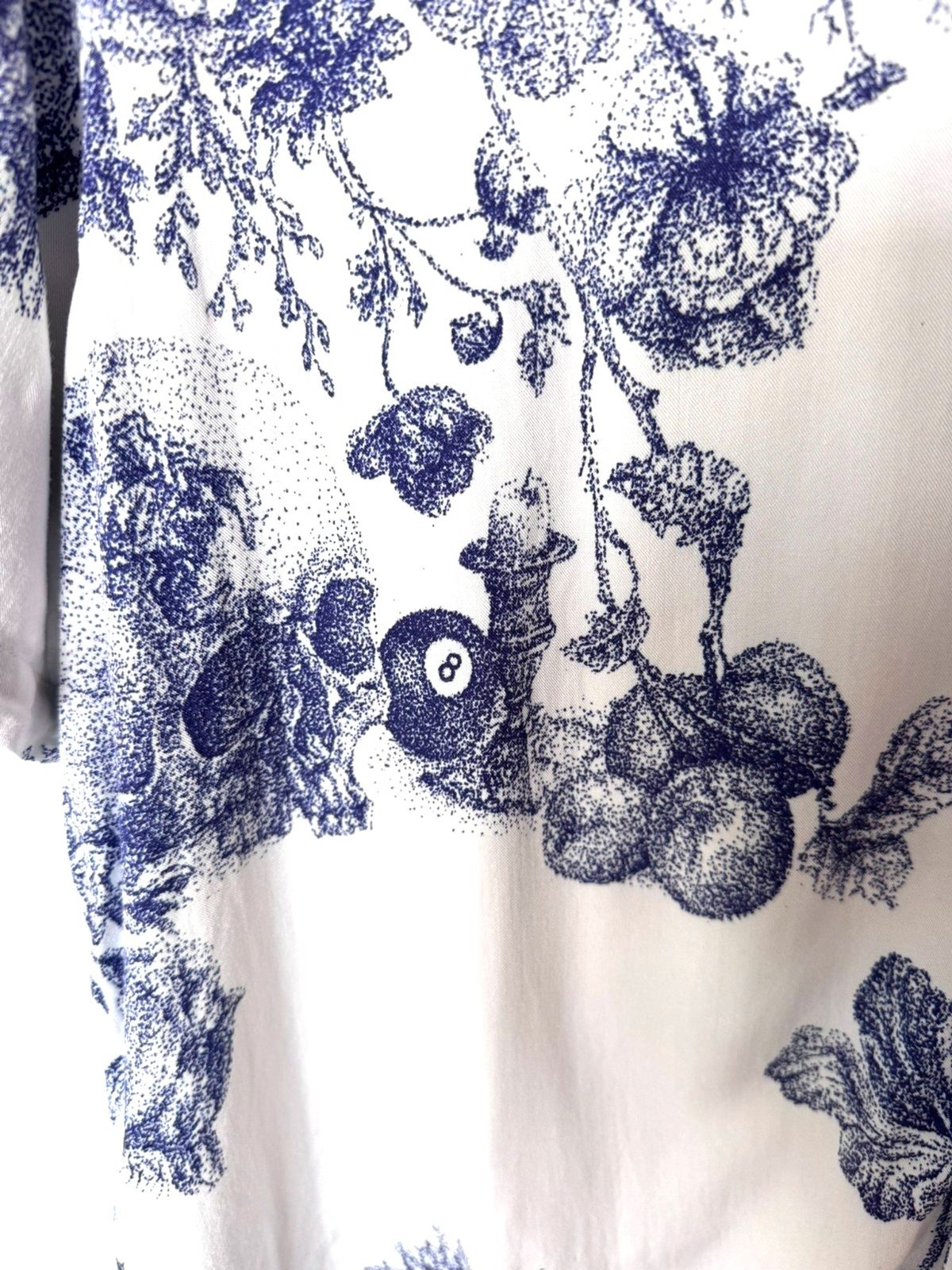 Ksubi Skull Billiard Camp Floral Hawaiian Summer Short Sleeve Button Down XL