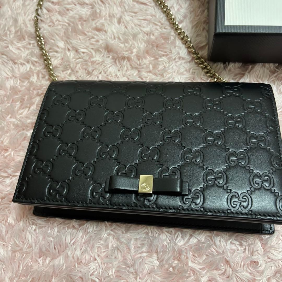 GUCCI 431408 Chain Wallet Shoulder Bag Gift Present 0611b