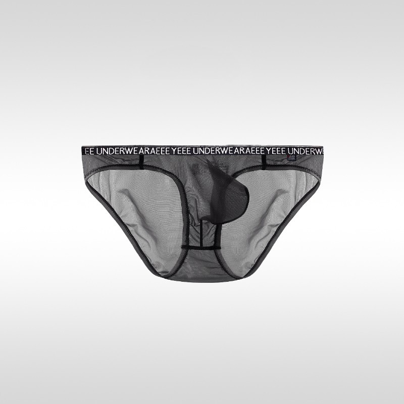 Men’s Ice silk Transparent Underwear Seamless Panties Low-waist Lingerie Briefs