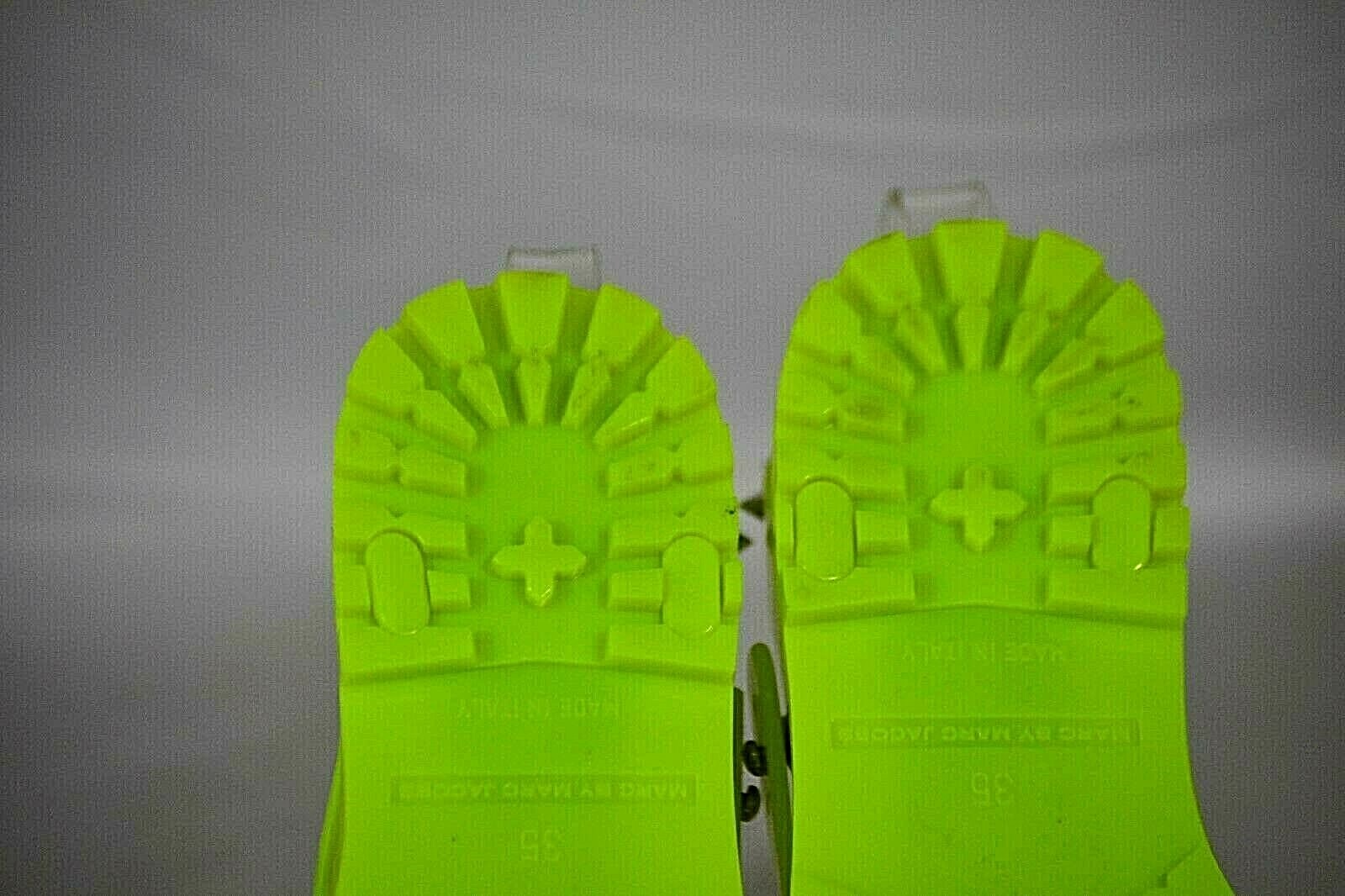 Marc Fisher Womens Silver Studded Polycarbon Neon Green Flat Sandal Size 35