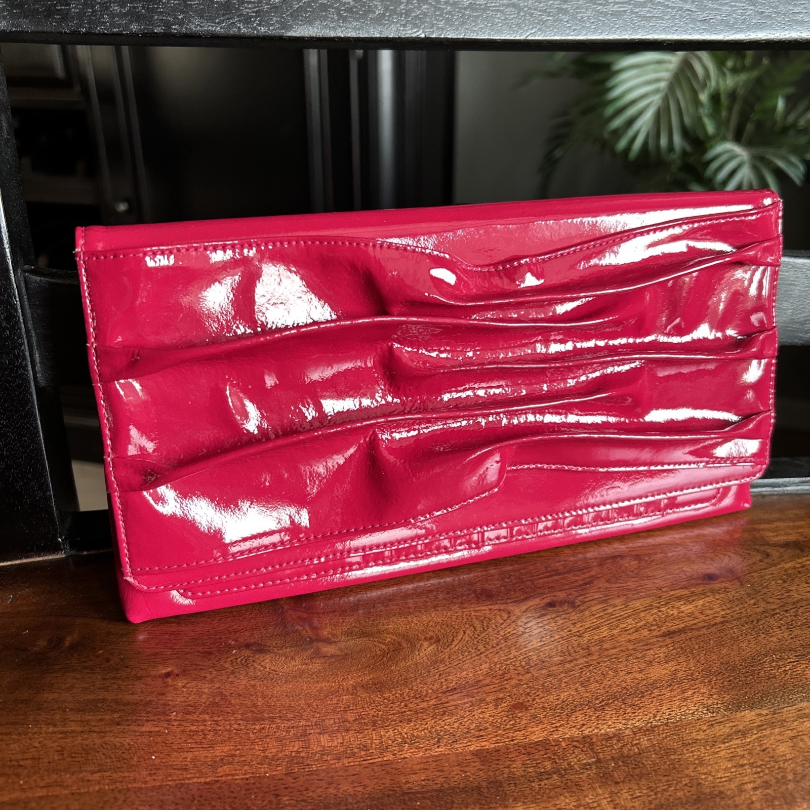 Nordstrom Hot Pink Patent Leather Clutch Bag 10.25”L x 5”