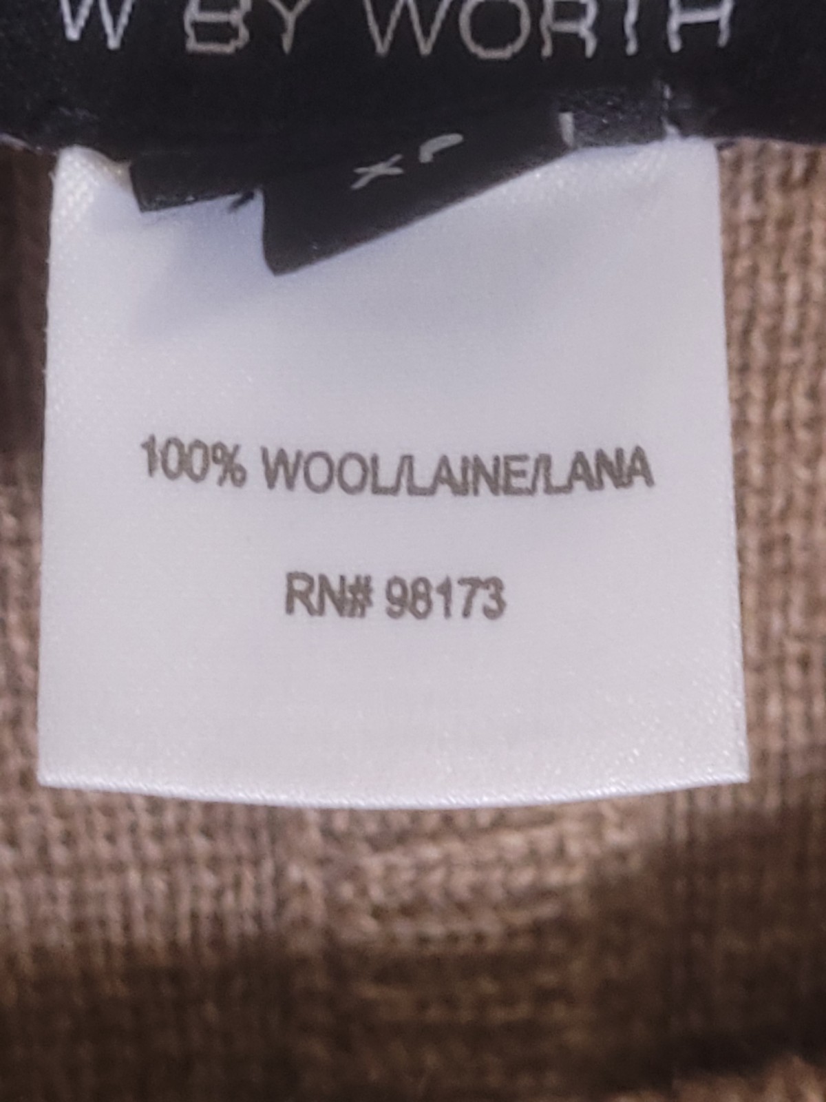 W BY WORTH Wool Poncho Womens XP Taupe Brown 100% Wool Boho Oversized Pockets