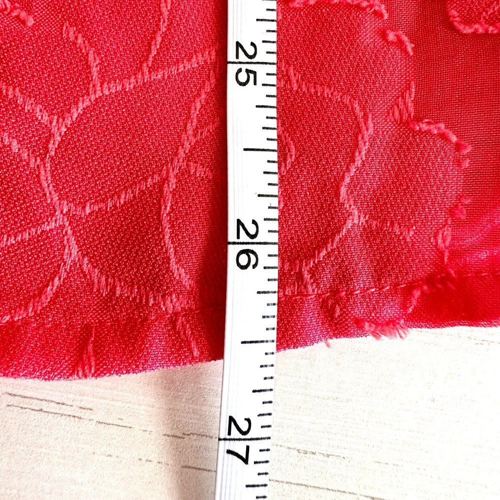 KENAR Bright Red Floral Sleeveless Keyhole Twisted Mock Neck Blouse Women’s XL