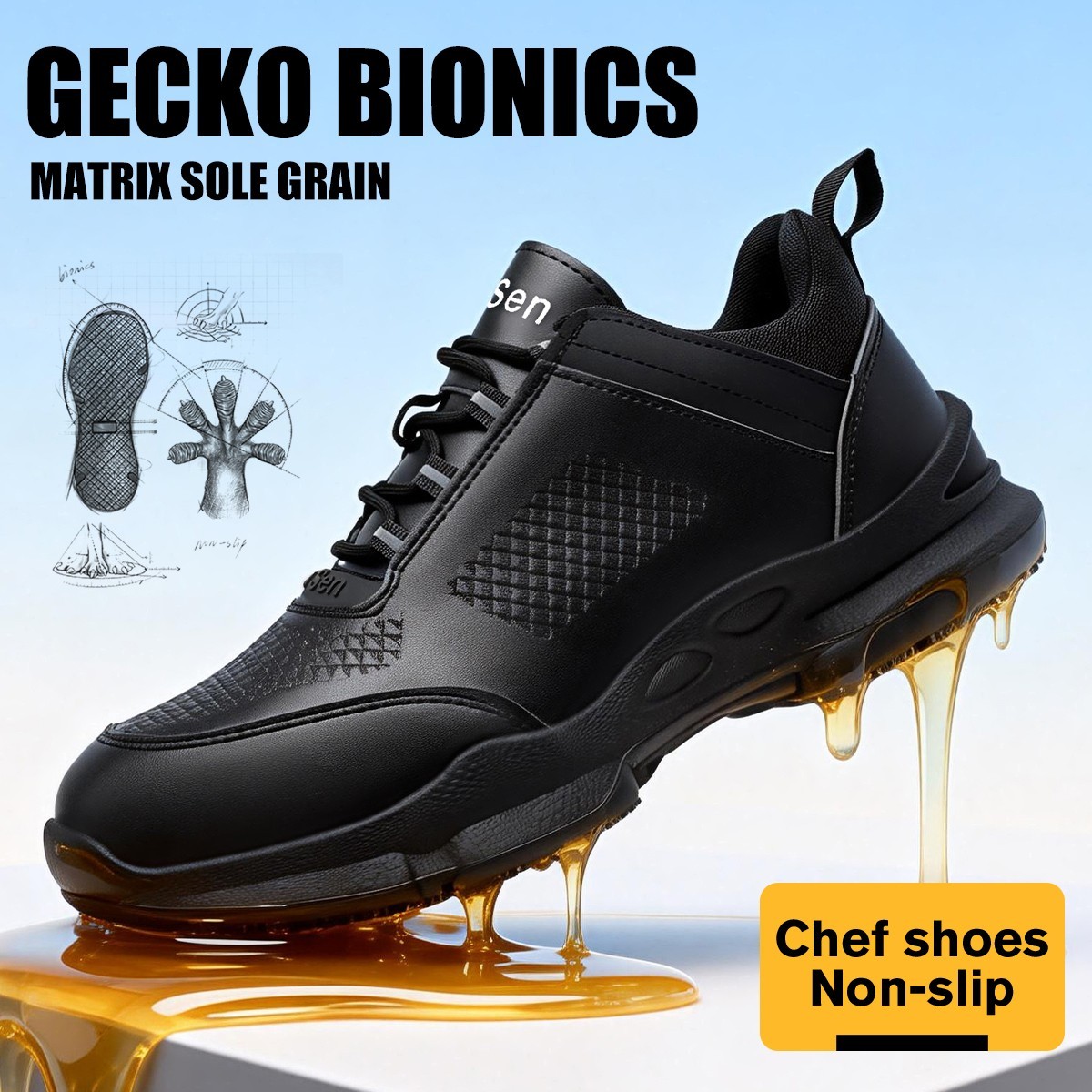 Men Chef Shoes Kitchen Non Slip Oil Resistant Waterproof Work Restaurant Shoes