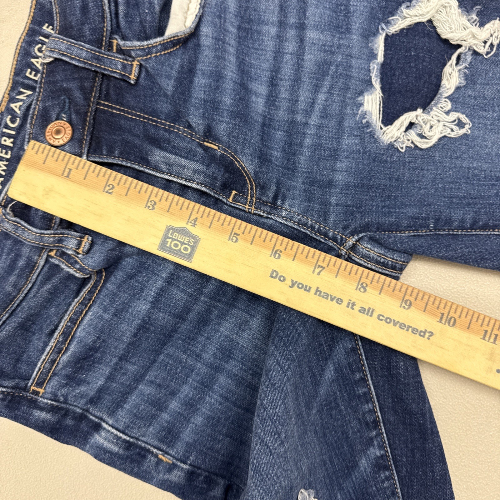 American Eagle Next Level Stretch Women’s Low Rise Jeggings Size 0 Distressed