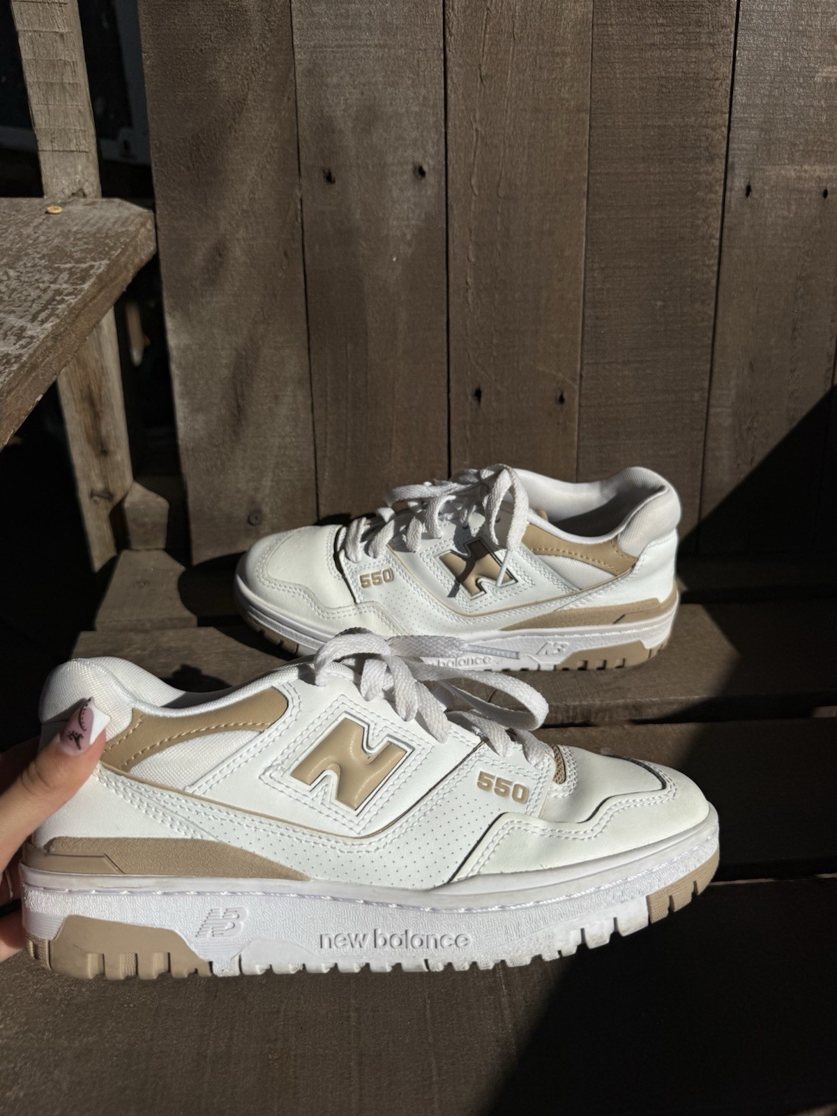 New Balance 550 White Incense Tan Beige Sneakers Women 7 / Men 5.5