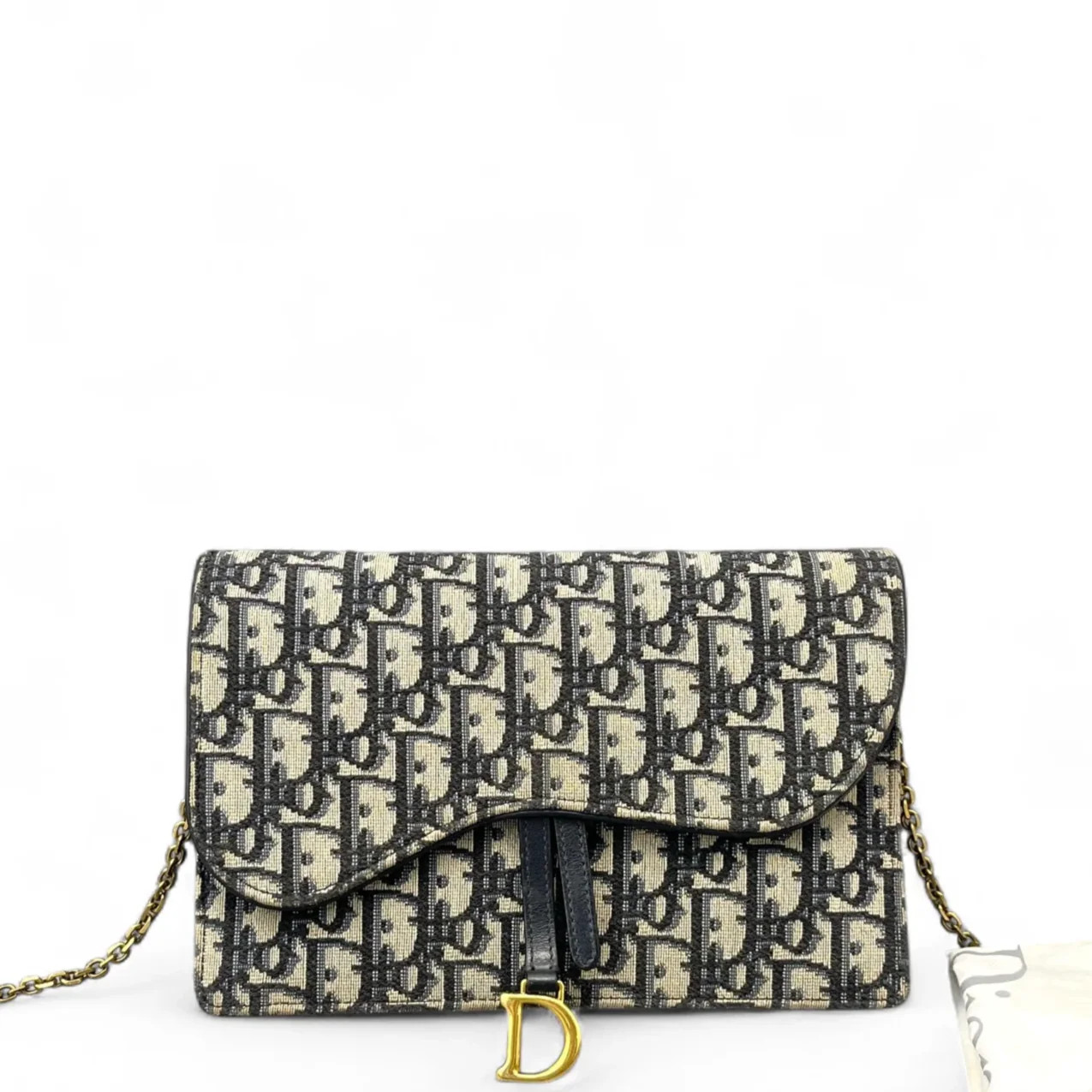 Dior Embroidered My Dior Daily Chain Pouch Blue Beige Oblique (ym052726c9r)