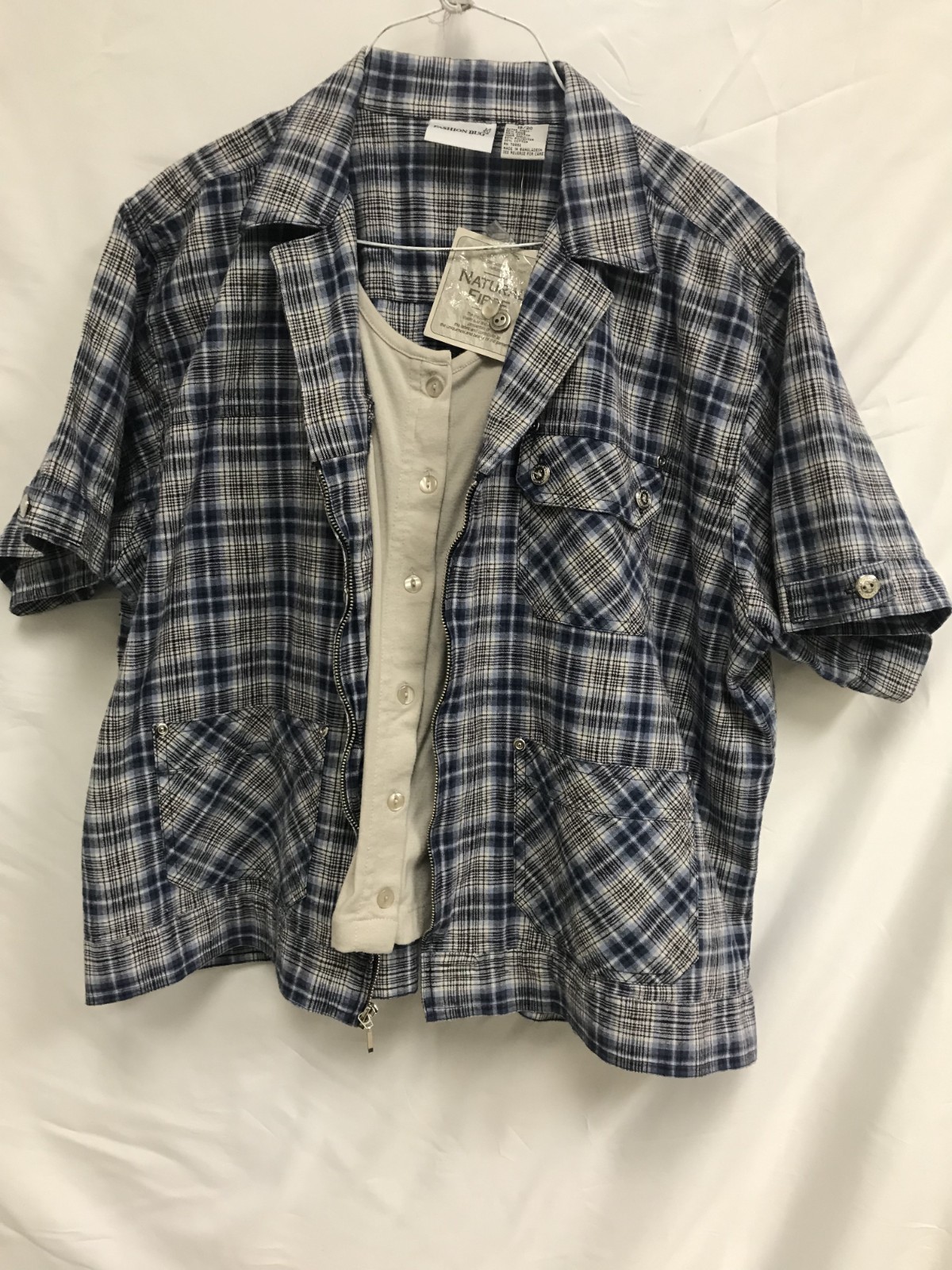 Fashion Bug Women’s Blue Plus Size 18/20W Button Front Top natural fibre NWT