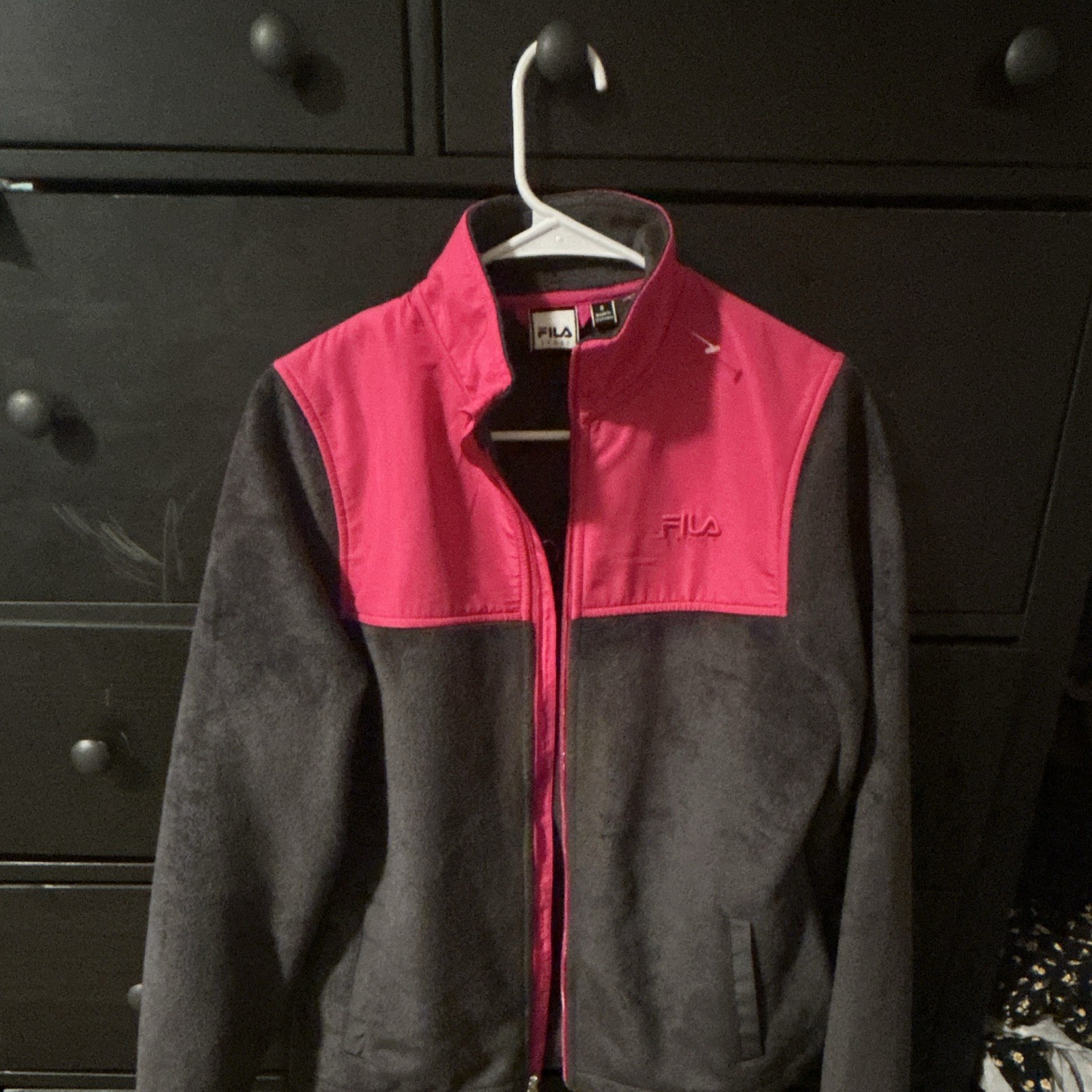 FILA Sport Women’s Pink/Gray Colorblock Full Zip Jacket w/ Pockets Size L