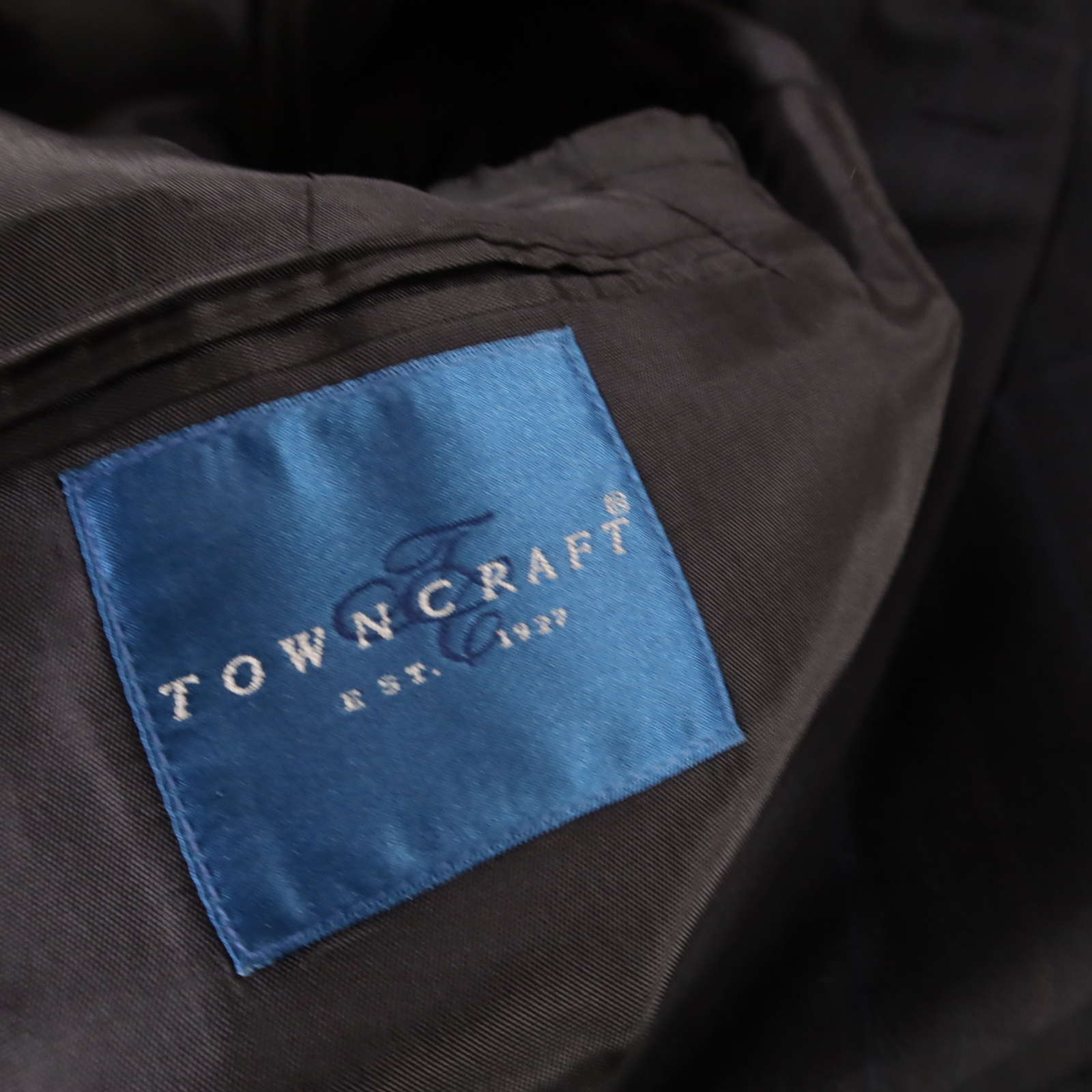 Towncraft Jacket S Blue Pinstripe Wool Polyester Worsted Wool Twill Blazer 38R