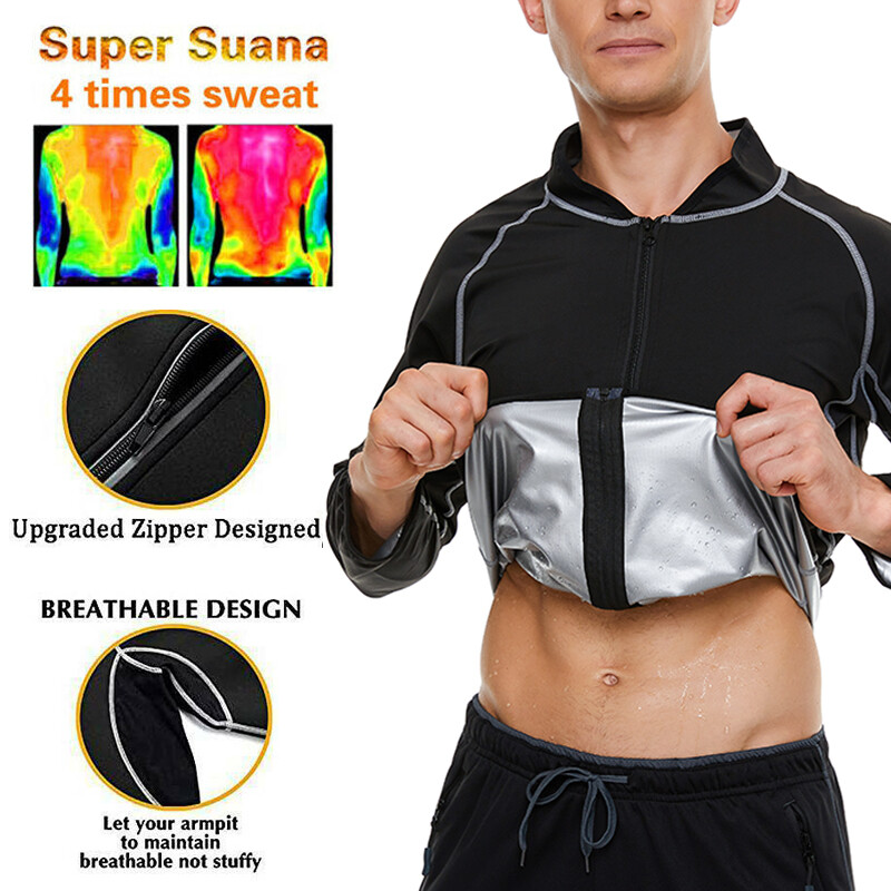 Heavy Sauna Suit Sweat Exercise Gym Men Shaper Suit Fitness Weight Loss Anti-Rip