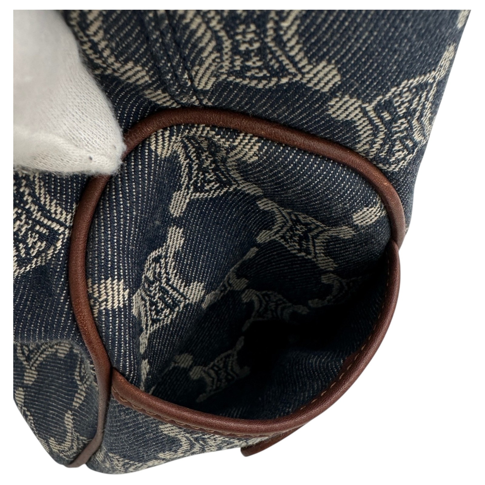 Auth CELINE Boogie Bag Paris Macadam Denim Jacquard Tote Bag ce4450cc