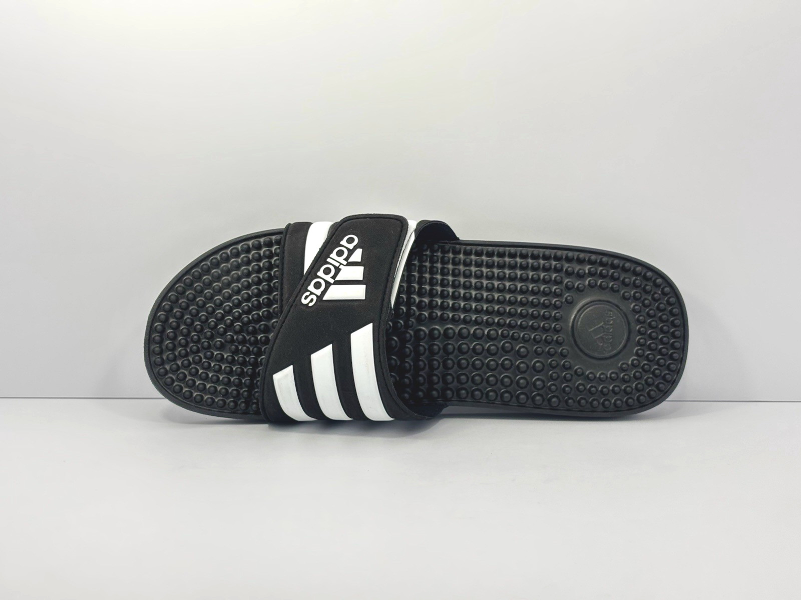Size 11 Men’s/12 Women’s Adidas Adissage Slide Black/White F35580 New W. Tags