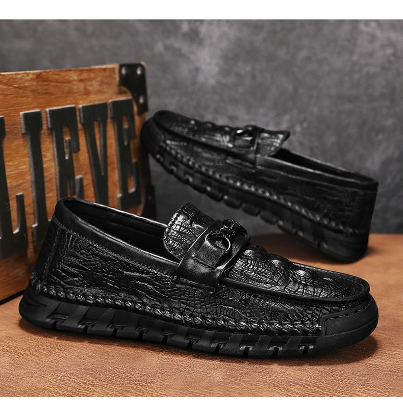 Men Business Dress Driving Moccasin Leather Loafers Shoes Outdoor Flats Shoes