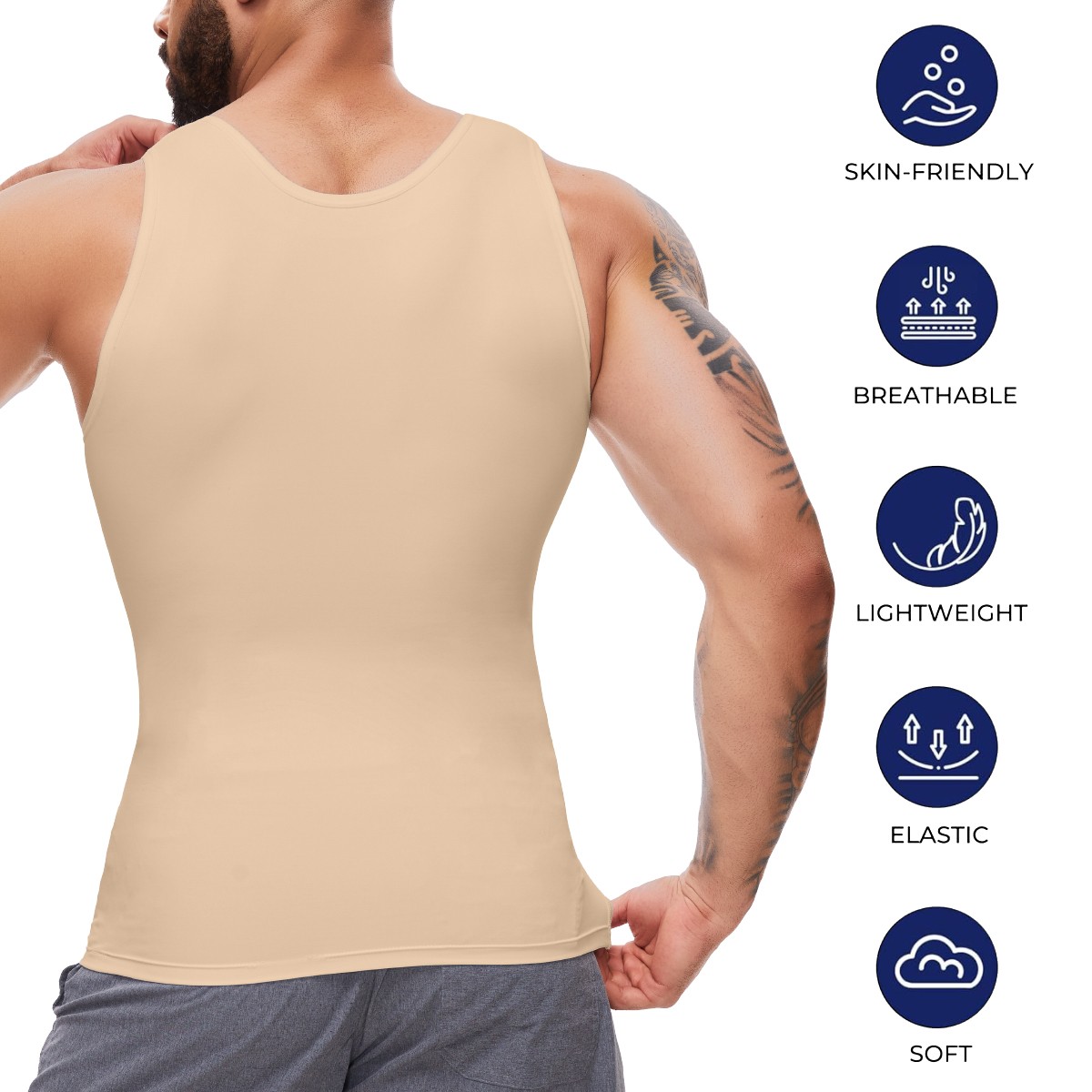 Men Compression Slim Tummy Control Body Shaper Vest Tank Top Shapewear Underwear
