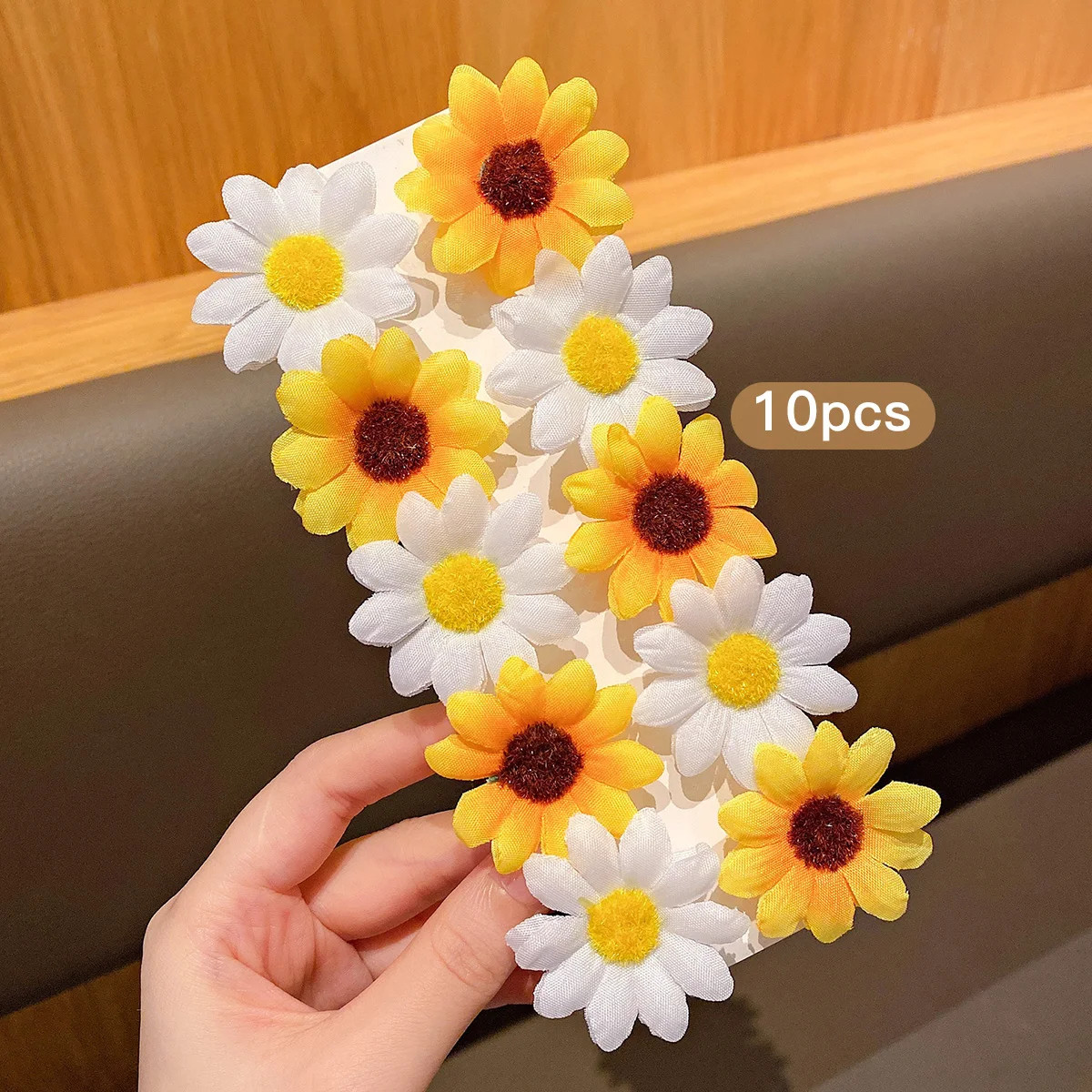 10 Pc Sunflower Hair Clips Cute Daily Hair Bands Headflowers Girls Accessories