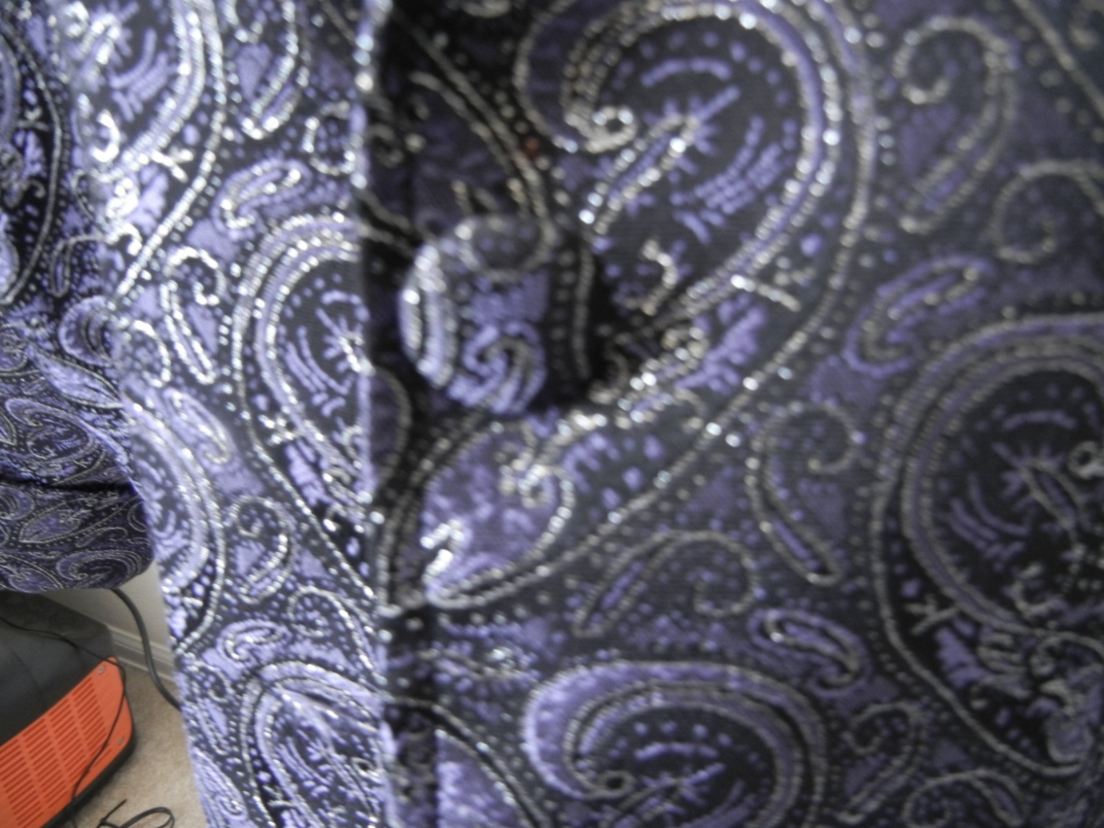 Notations womens purple/plum metallic paisley jacquard brocade 1X new with tags