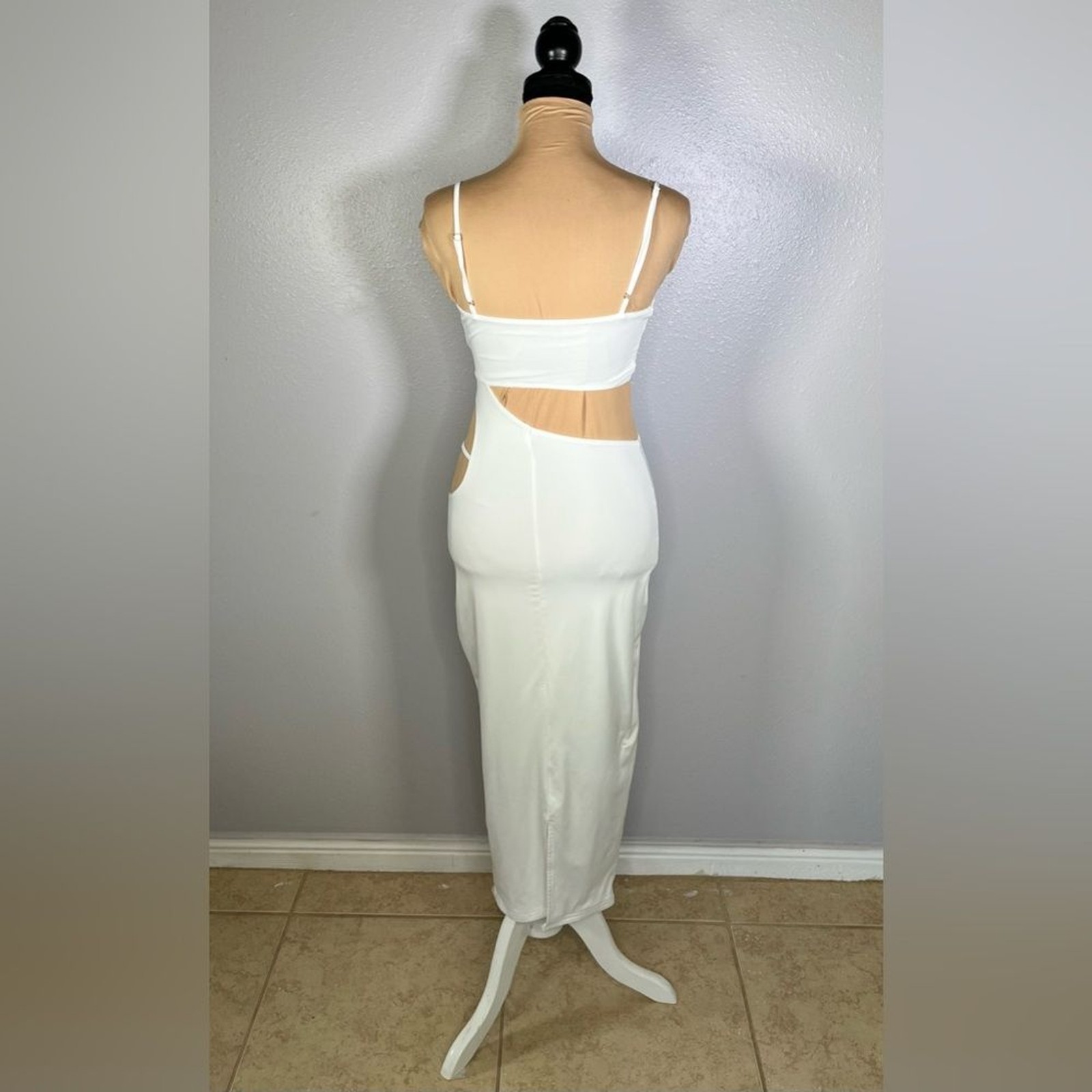 White waist cut out bodycon midi dress XS | sexy night out club vacation party