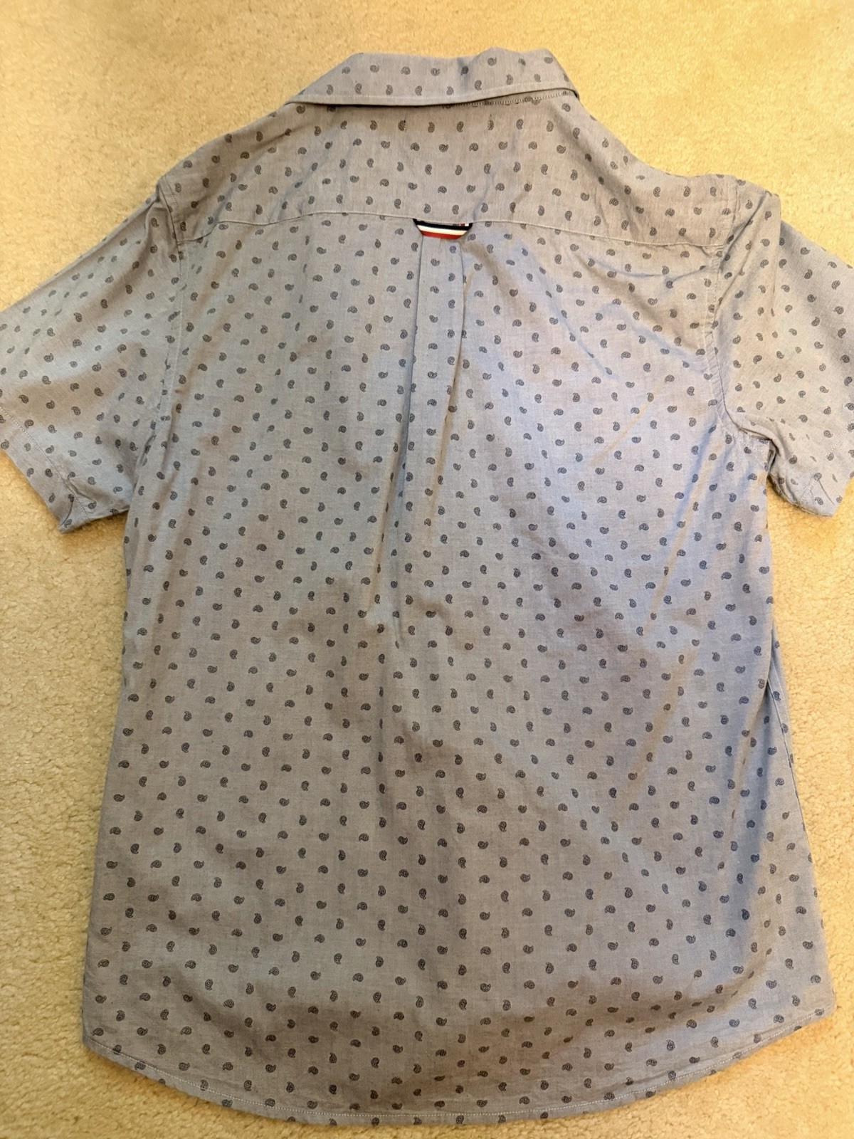 Tommy Hilfiger Men’s Custom Fit XL Blue Paisley SS Button-Up