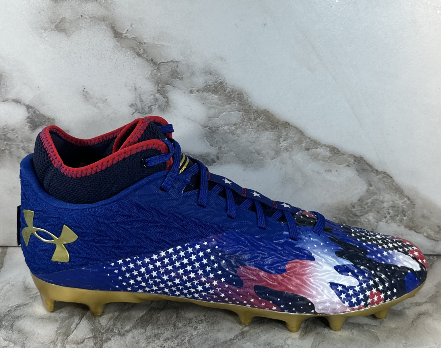 Under Armour Spotlight Clone 4 MC USA Mens SZ 12 Football Cleats 3027296-400 New
