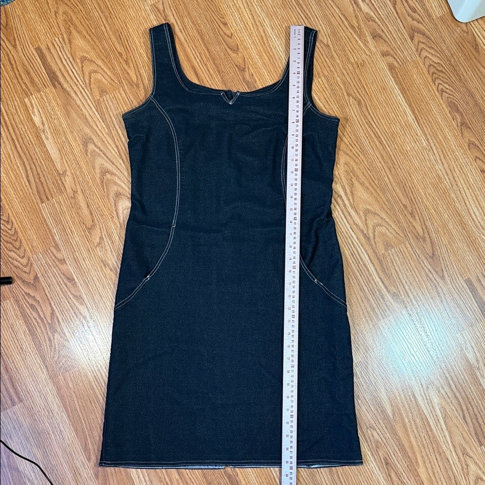 Bali Dark Blue Stretch Denim Sleeveless Shift Dress – Size L