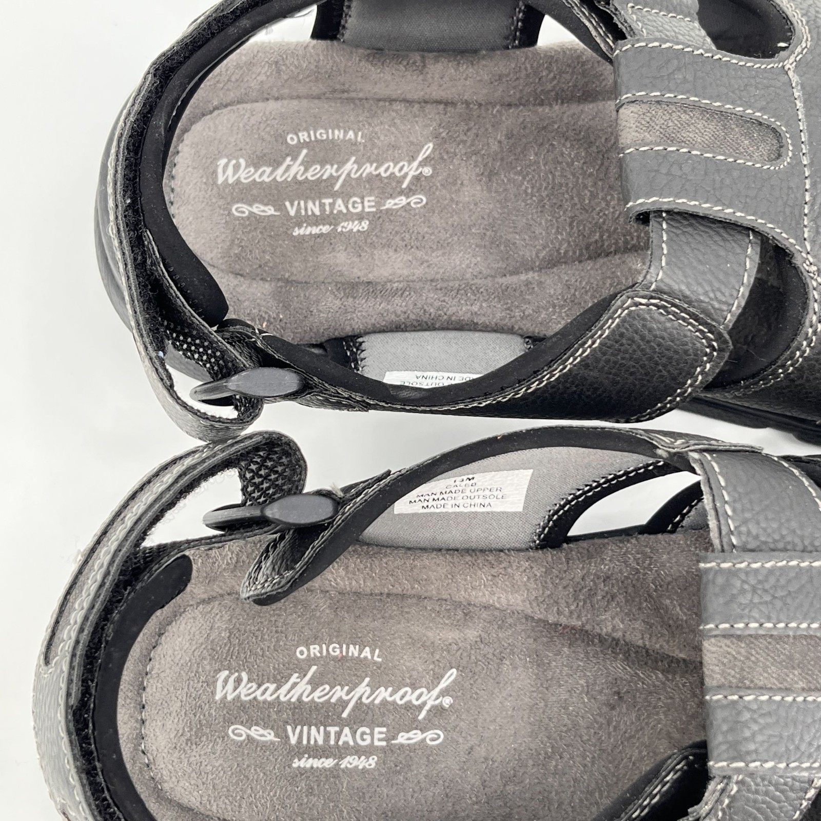 Weatherproof Vintage Caleb Fisherman Sandals Black Size 13 Synthetic EVA Sole