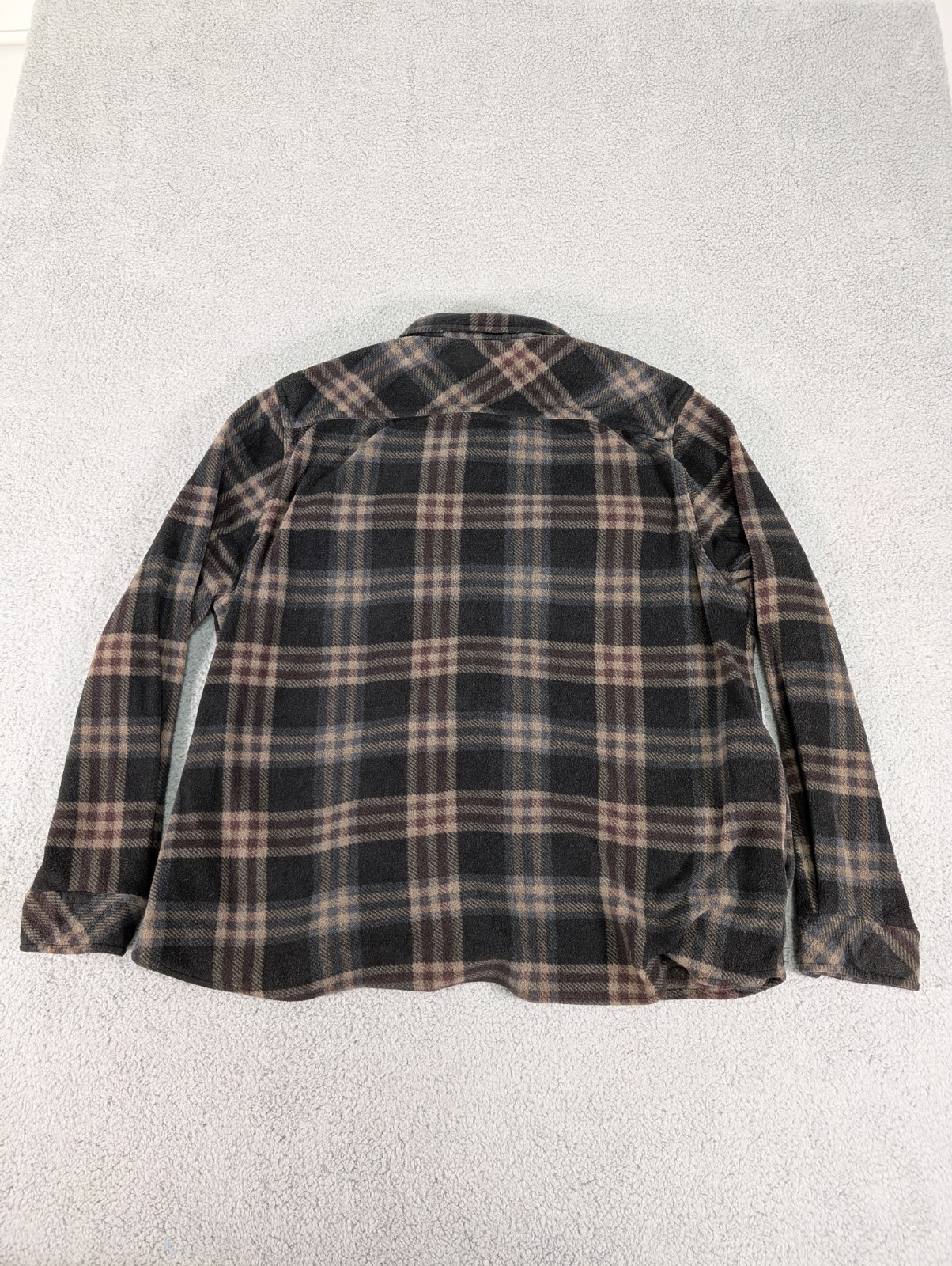 Sunrise Kingdom SRK Flannel Plaid Jacket Mens Size 2XL Brown Button Up Striped