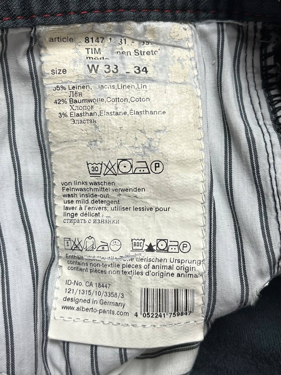 Alberto Pants Mens 33-34 Modern Fit Broken Twill Stretch Black See Pockets