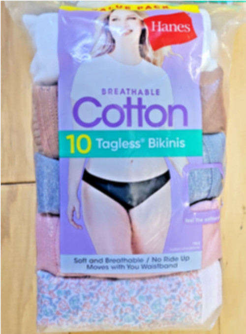 Women’s Hanes BIKINI Underwear 7 L 8 XL 9 2XL Cotton Multicolor 10-pack NWT