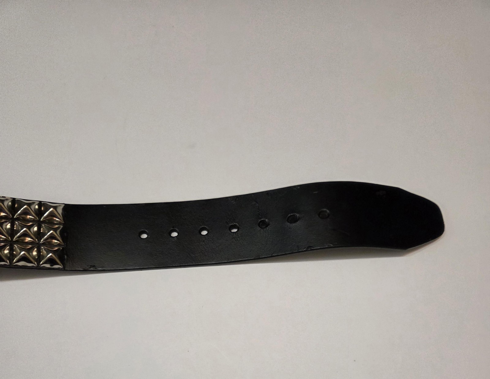 Funk Plus Belt Mens Small Black Leather Silver Studded Pyramid Punk Rock