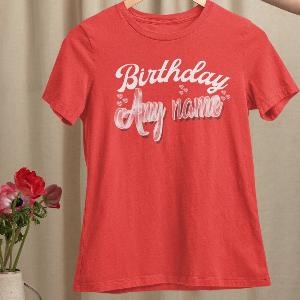 Personalised Custom Your Name T-shirt Heart Family Friendship Birthday Gifts