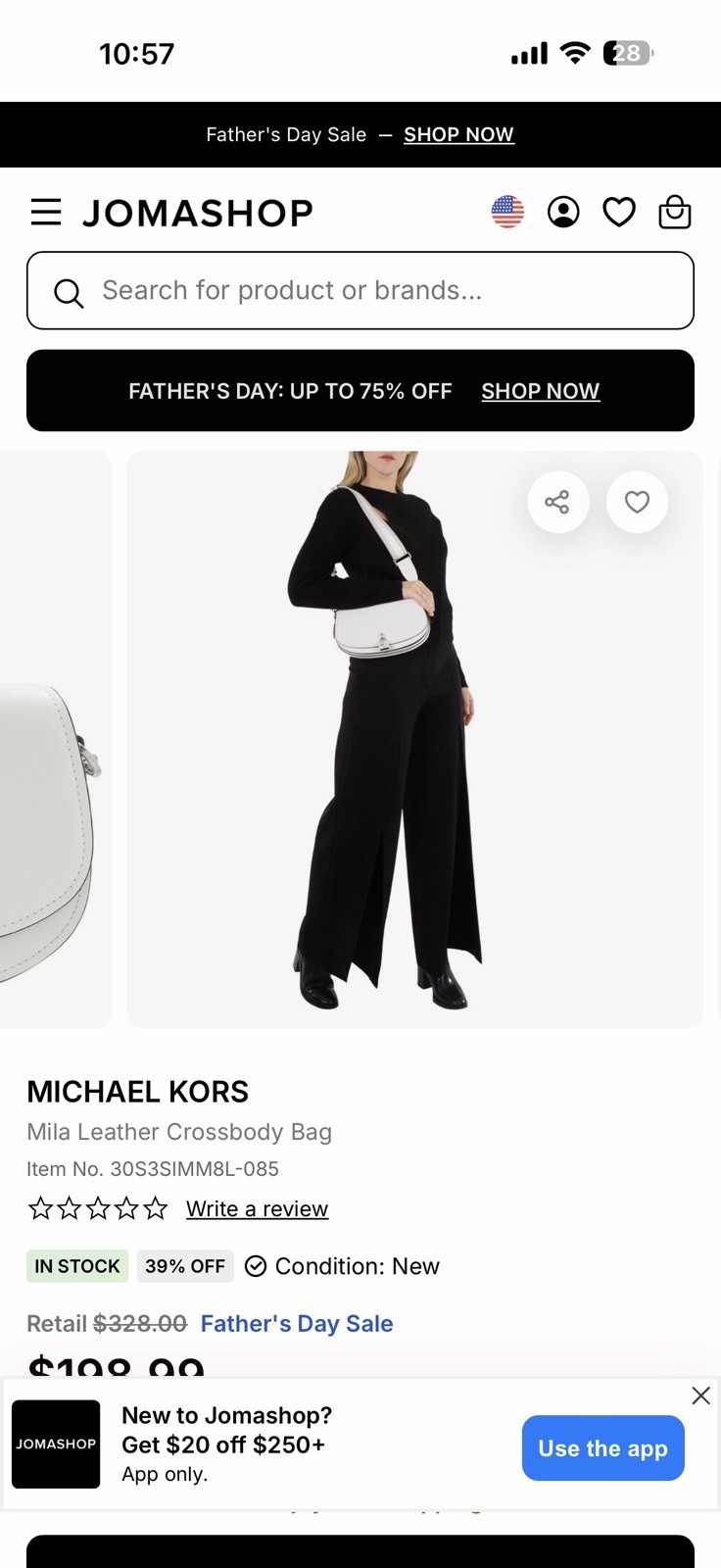 Michael Kors Women’s MILA White Crossbody OPTIC WHITE