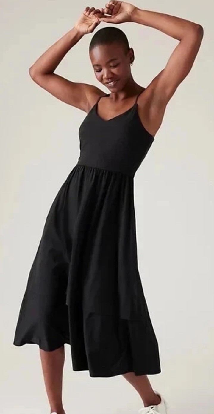 Athleta Elation V-neck Hybrid Dress, Black Xs