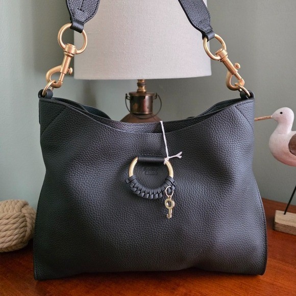 See by Chloe Joan Small Top Handle Bag Black Leather Shoulder Purse