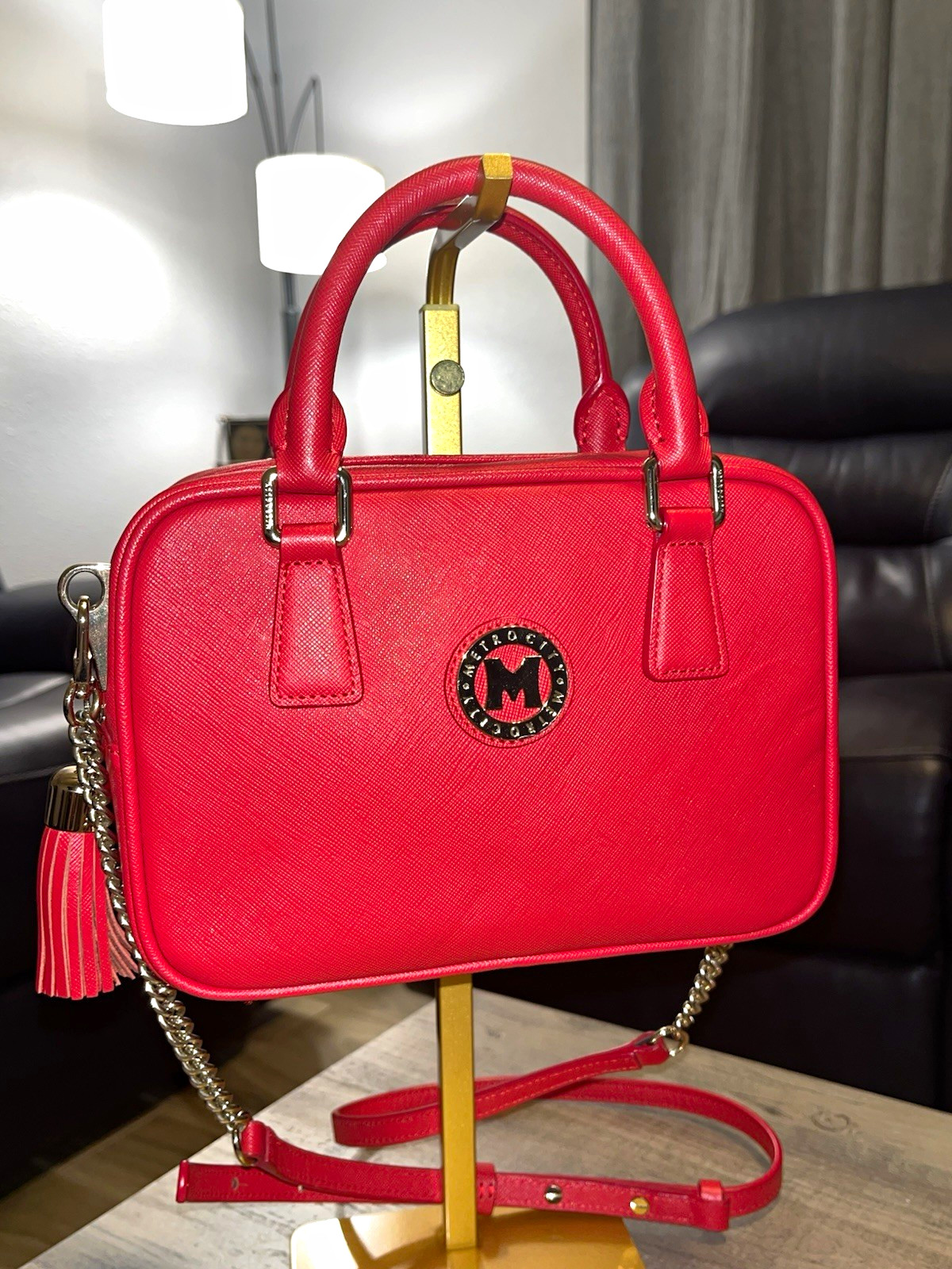 Metrocity Red Satchel Top Handle or crossbody