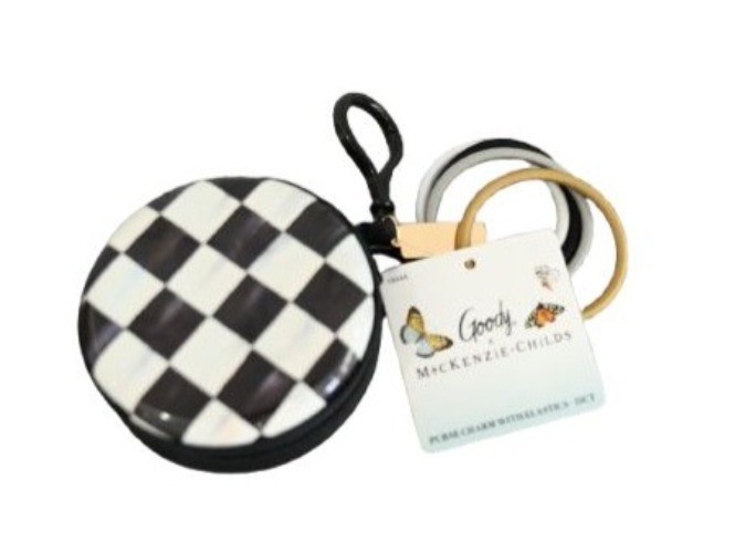 NEW Goody x MacKenzie Childs Courtly Check Purse Charm Elastics 15 CT Whimsical