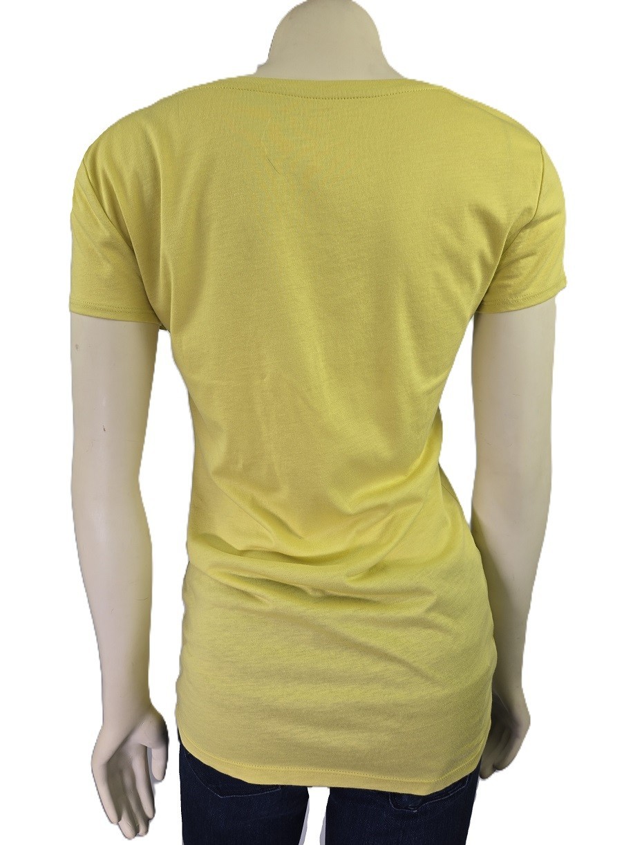 NWT Ann Taylor Yellow V-Neck cap sleeve women’s Stretch T-Shirt Size S