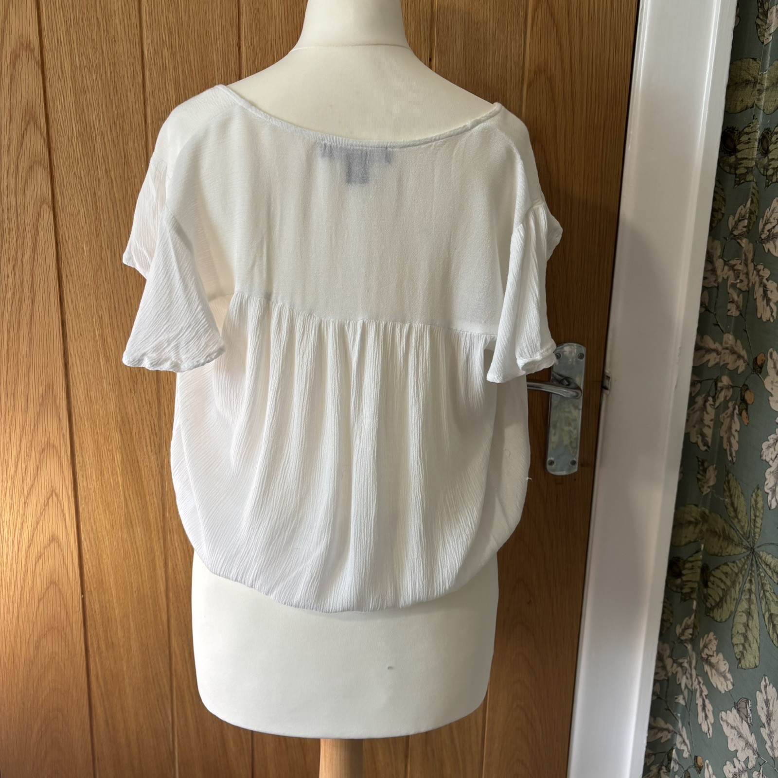 Coquette Milkmaid Cottagecore Fairy Boho White Peasant Top UK 12
