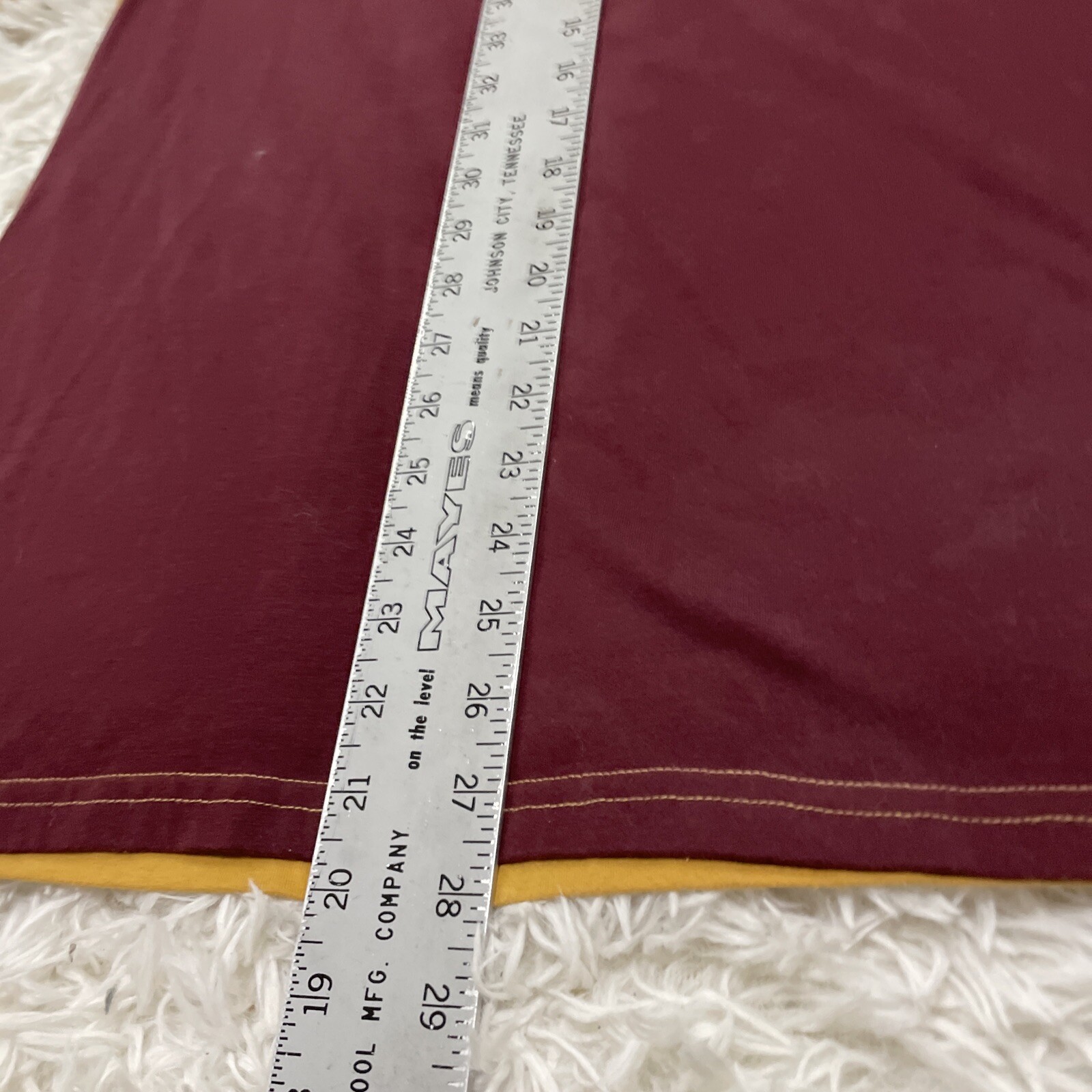 Brooklyn Laundry Retro 70s MCM Shirt Men M T Shirt Maroon Gold Cut & Sew Tee