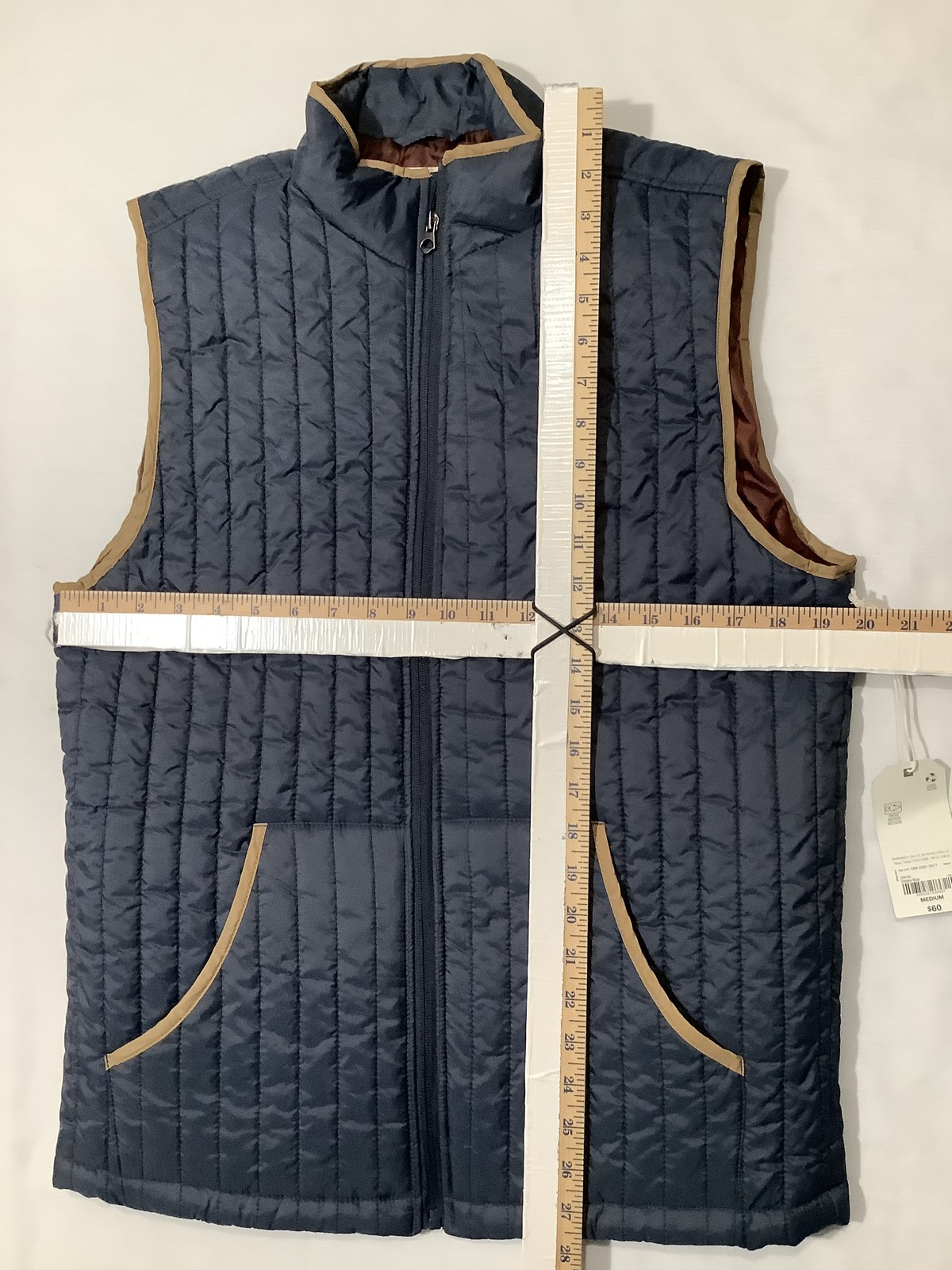 Mutual Weave Vest Mens Medium Ombre Blue Quilted Recycled Polyester Outdoor New
