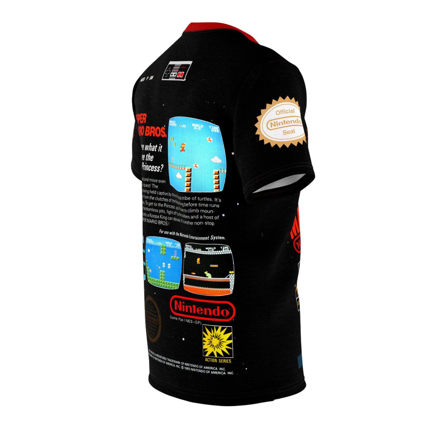 Super Mario Bros. 1985 NES Retro Vintage Nintendo Video Game Cover T-Shirt