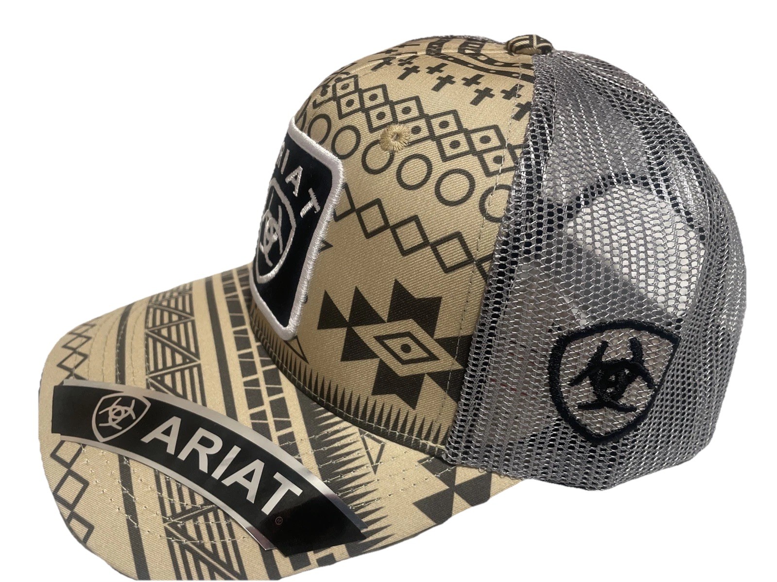 Ariat Mens B-Fit Shield Logo Mesh Back Snapback Cap Hat