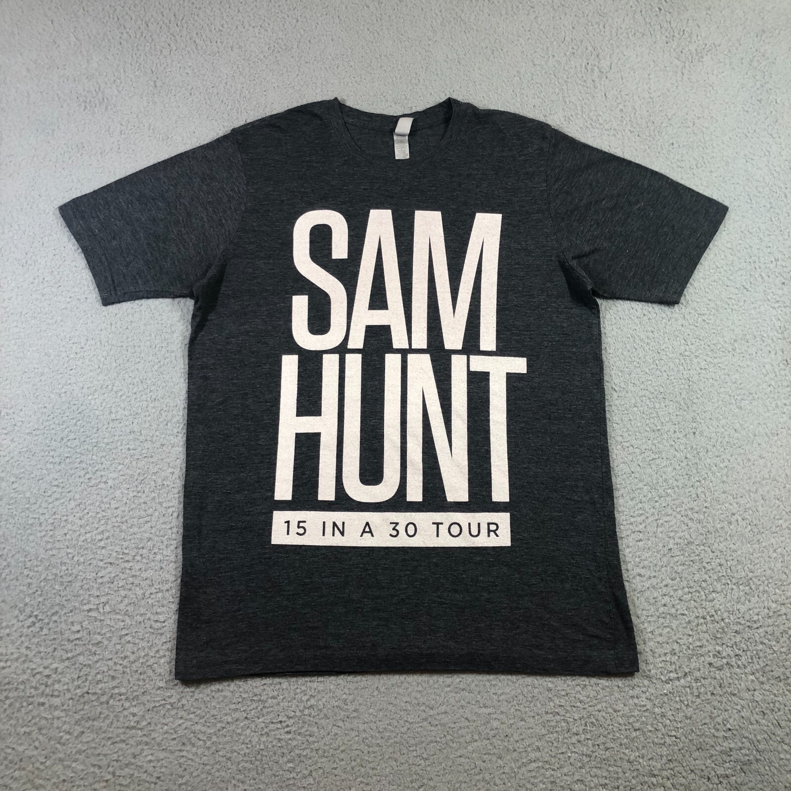 Sam Hunt T Shirt Mens S Gray 15 in a 30 tour country music tee band rap