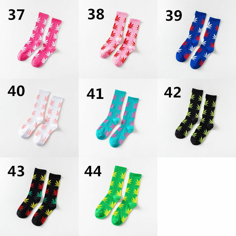MARIJUANA LEAF SOCKS 44 Colors Medium Size Crew 420 Pot Weed Cotton Stretch NEW