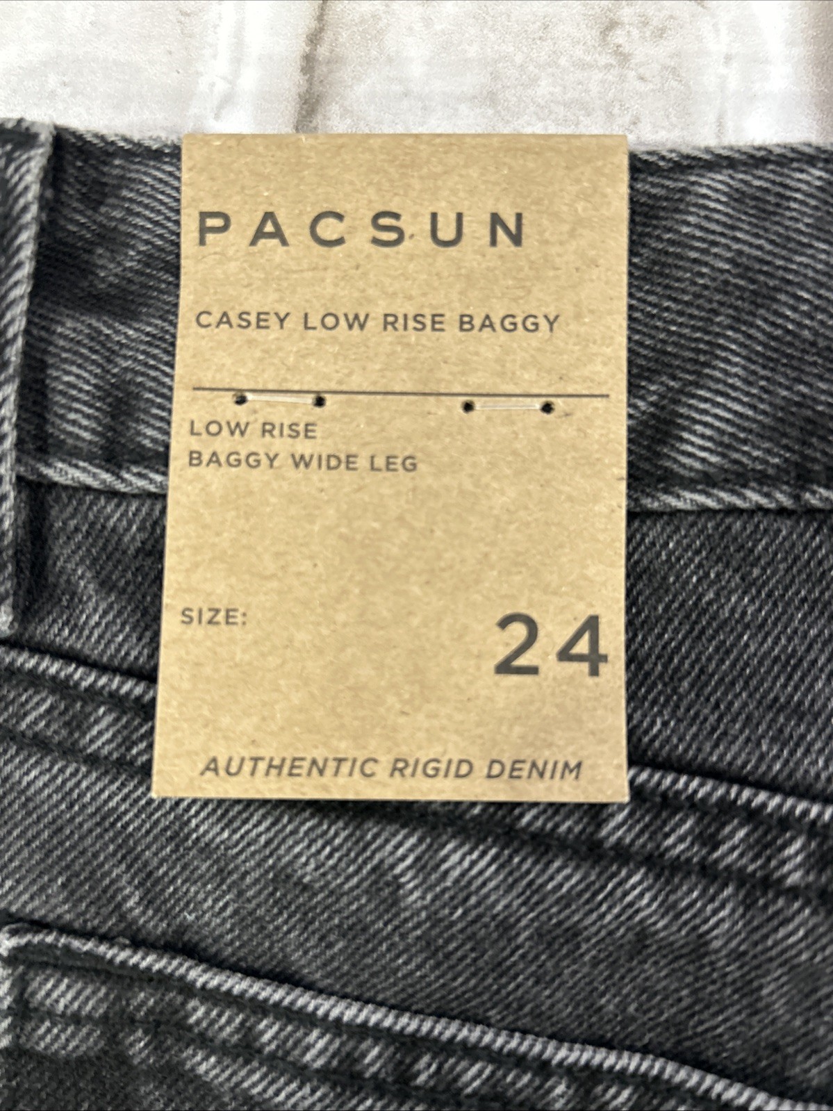 PACSUN Casey Low Rise Baggy Wide Leg Women’s Black Jeans Size 24 New