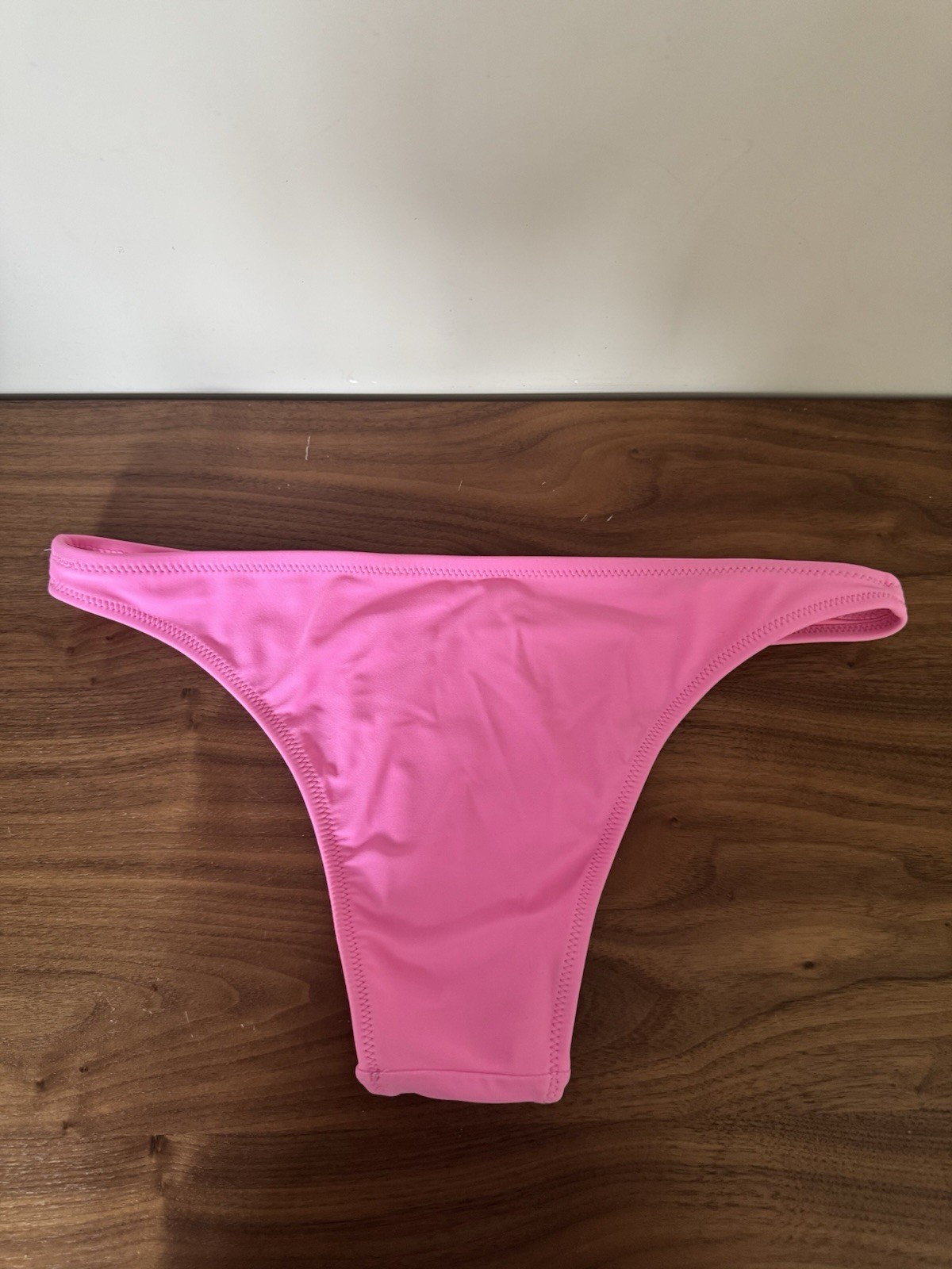 Aerie Pink Ribbed Cheeky Bikini Swim Bottom Women’s Size M Lined Stretch